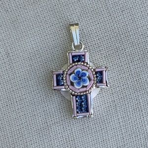 Millefiori cross pendant - NWT